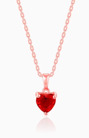 Rose Gold Loving in Red Pendant