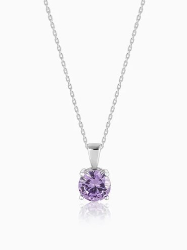 Silver Gracious Purple Pendant