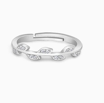 Silver Zircon Vine Shine Ring