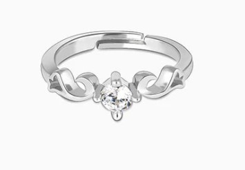 Silver Zircon Beachy Waves Ring