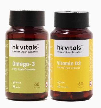 HK Vitals Vitamin D3 & Omega-3 60 Caps Combo