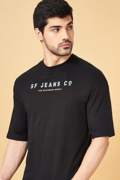 Half Sleeves Round Neck Men Oversized T-Shirt
