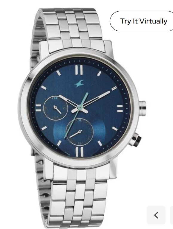 Fastrack Tick Tock Quartz Analog Blue dial Metal Strap Watch