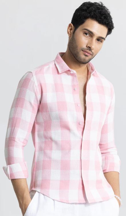 Box Checks Pink Shirt