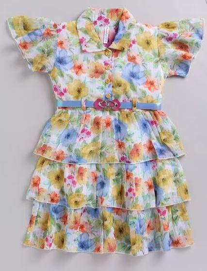Floral Print Fit & Flare Dress with Belt