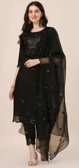 Embellished Straight Kurta Set