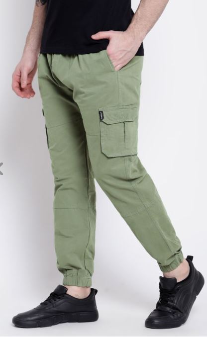 Pale Olive Dual Pocket Cargo Joggers