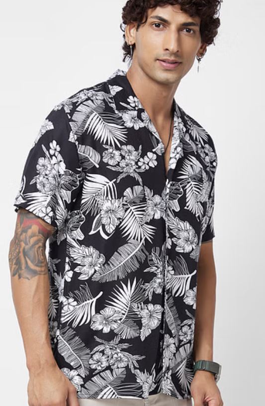 Floral Printed Oversized Shirt
