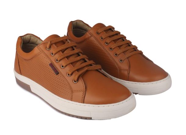 Redchief Tan Side Textured Casual Shoes For Men