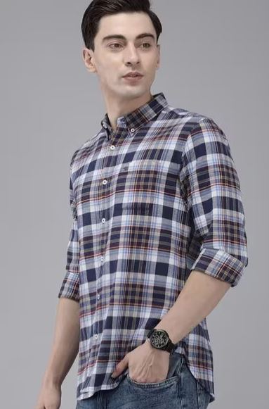 The Bear House Checks Slim Fit Shirt